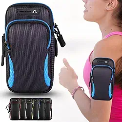 Braçadeira Esportiva Premium Suporte Braço Celular - Ideal para Treino Corrida Ciclismo (Azul)