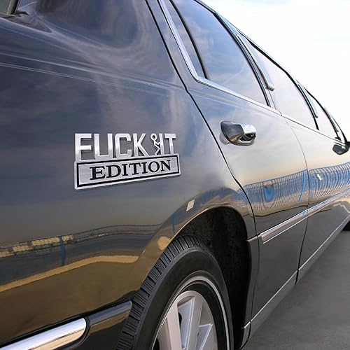 Miniatura 5 de Kewucn Fuck It Edition Emblema para automóvil, vehículo 3D guardabarros laterales trasero maletero, calcomanías decorativas para parachoques de
