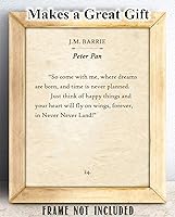 Vista 2 de Lone Star Art Peter Pan - So Come With Me Where Dreams Are Born - J.M. Barrie - 11x14 Unframed Typography Book Page Print - Great Neverland Gift &