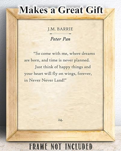 Miniatura 2 de Peter Pan - So Come With Me Where Dreams Are Born - J.M. Barrie - 11x14 Unframed Typography Book Page Print - Great Neverland Gift & Decor for Baby