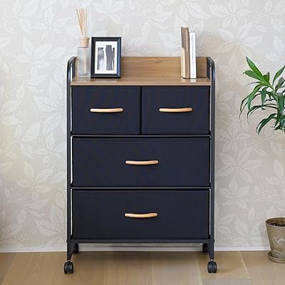 山善(YAMAZEN) チェスト 3段 ファブリック キャスター付き ロボット掃除機が入る ラック 衣類収納 天板耐荷重20kg 幅58×奥行29×高さ83cm …