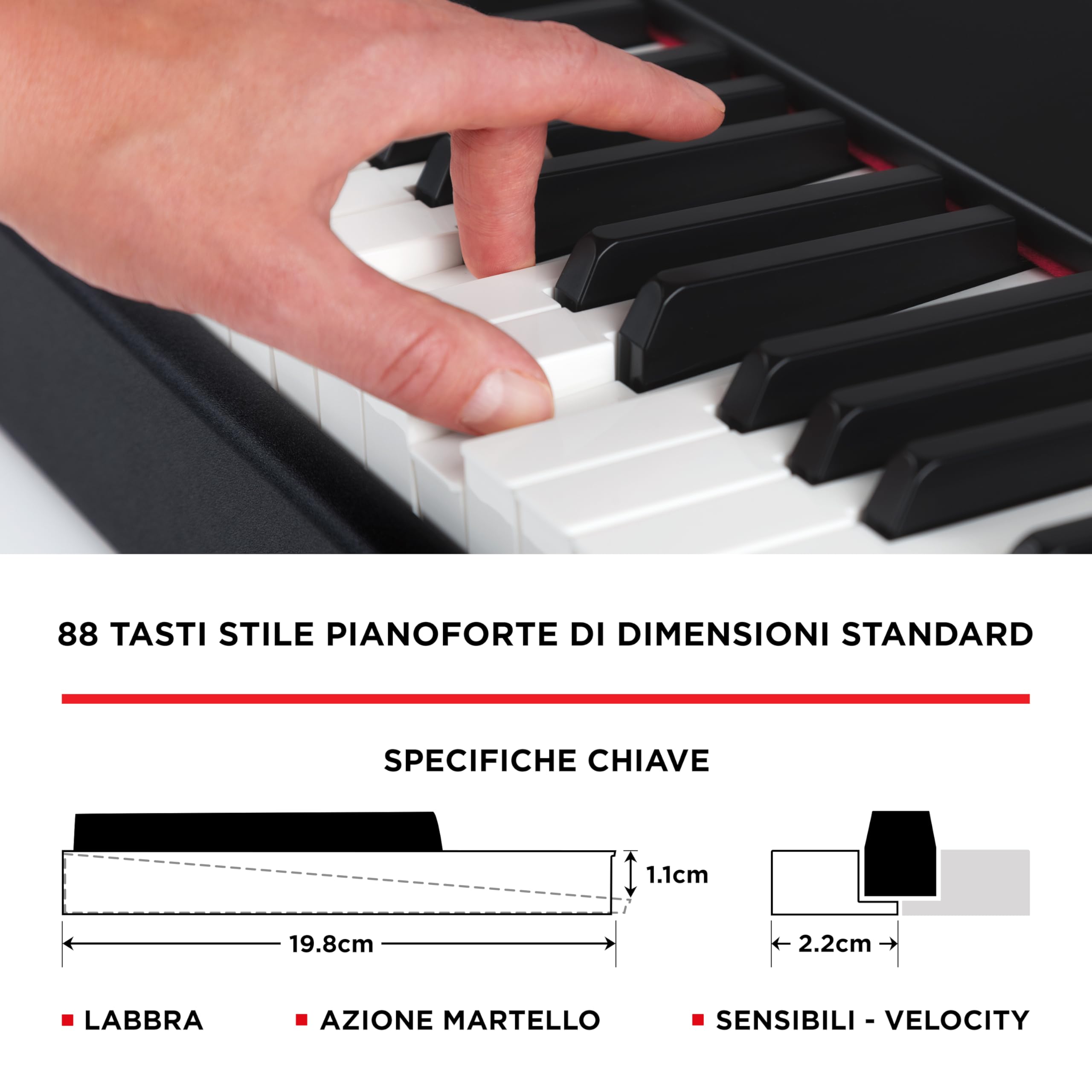 M-AUDIO Hammer 88 - Pianoforte, Tastiera MIDI Controller USB con 88 Tasti Pesati ad Azione Martello + Pacchetto di Software Professionali