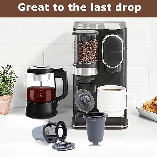 Miniatura 5 de KEEPOW 4 vasos de filtro reutilizables para cafetera Cuisinart, filtros de café reutilizables para cafetera de una sola porción
