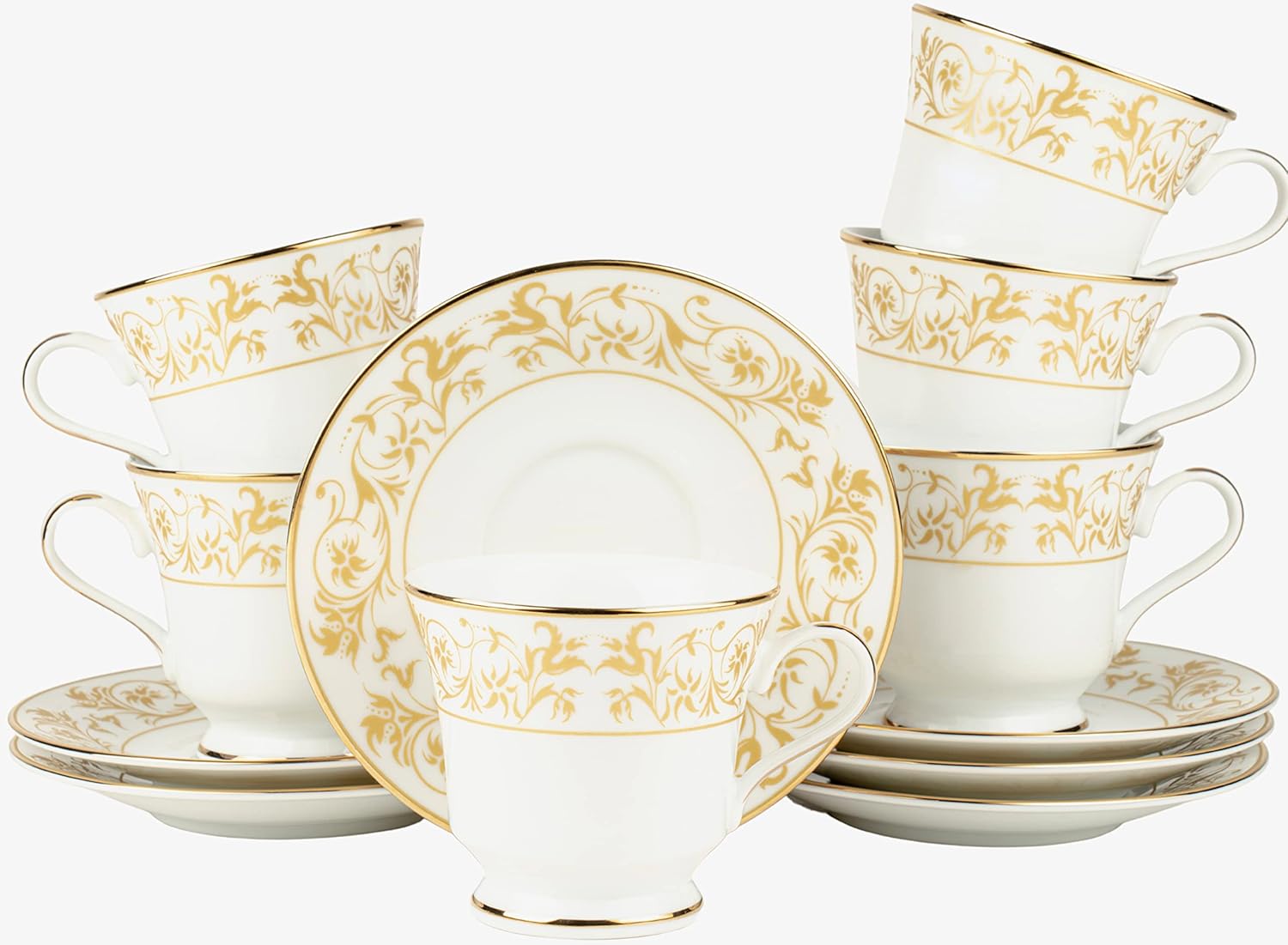 Buy Dankotuwa Porcelain 24k Gold Luxury Cup and Saucer Set for Tea