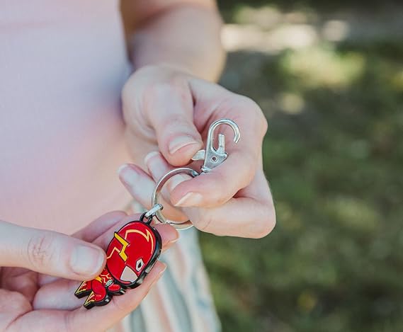 DC Comics The Flash Chibi Character Metal Keychain | Portable, Heavy-Duty Key Ring Holder For Car and Home