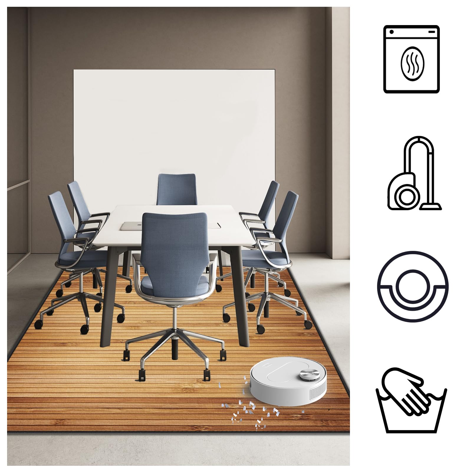 Tappeto Salvapavimento Antiscivolo Sedia Ufficio 120 x 150 cm | Tappetino Sedia Gaming Protettivo per Pavimenti Duri Tappeto per Sedia con Ruote