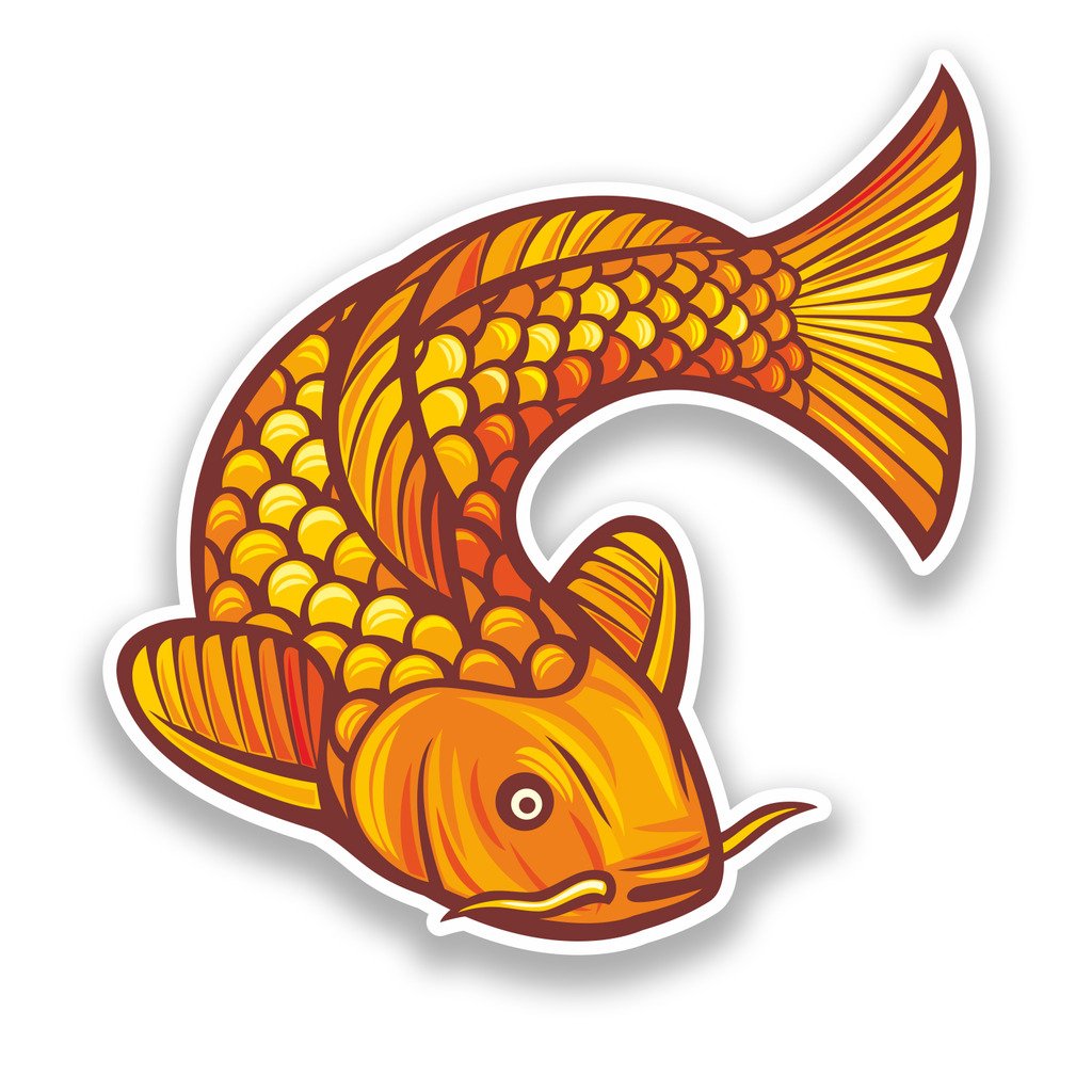 2 x 25cm/250mm Carpe Koi Adesivi vinilici pesci Giappone #7181