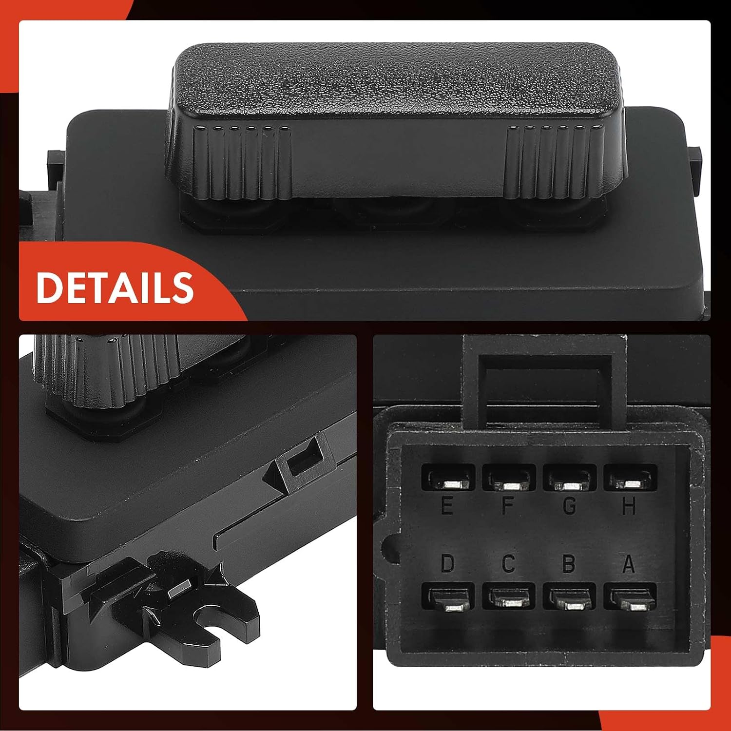 A-Premium 6-Way Power Seat Switch Left or Right Side Compatible with Chevrolet Impala 2000-2005, Silverado/Suburban 1500, Tahoe, C3500HD & Cadillac Escalade & GMC Sierra, Yukon XL 1500