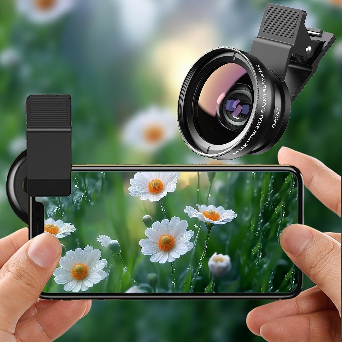 0.45X Wide Angle and Macro Lens Clip-On Smartphone Camera Lens for Photography Vlog Compatible Content Creators 1 Pcs(Black)