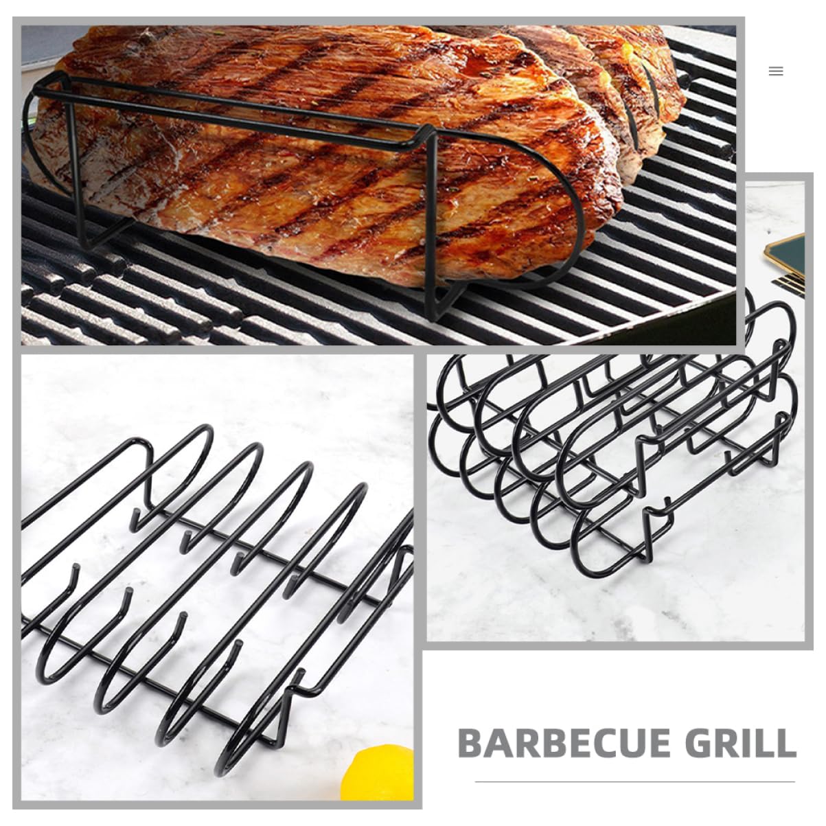 SUPVOX Supporto Portatile Barbecue Esterno da Acciaio Inossidabile in per Compatta Graticola per Grigliare Costine e Verdure Durante attività All'aperto