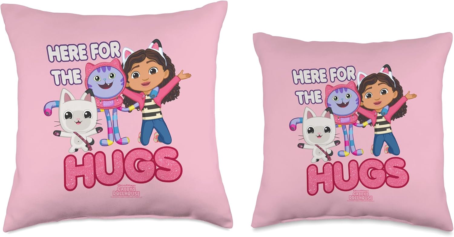 DreamWorks Gabby's Dollhouse Here for The Hugs Throw Pillow