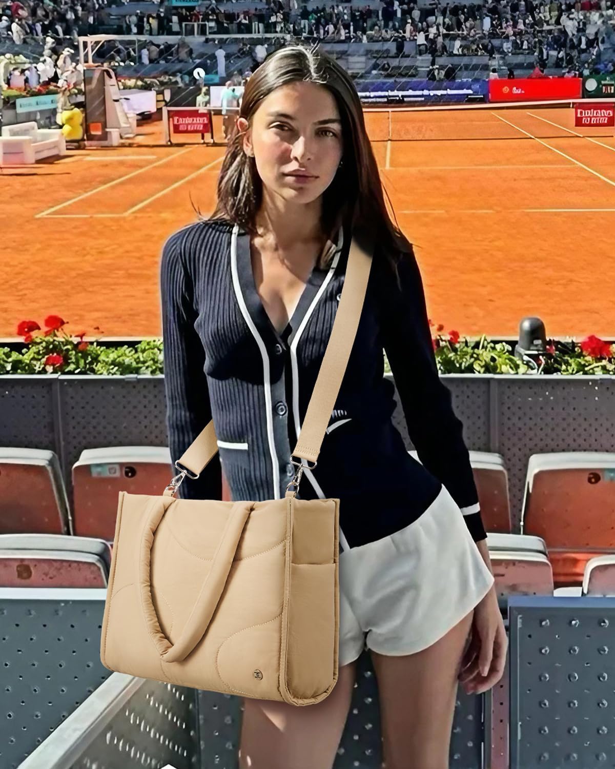 Telena Tote Bag for Women Puffer Bags Quilted Carryall Shoulder Handbag Lightweight for Travel Work Gym - Image 3