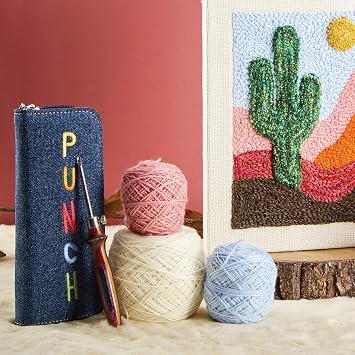 KnitPro K21001 Punch Needle Kit, Wood, Blue, One Size