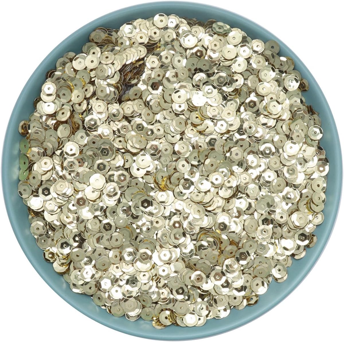SOWAKA 50 Gram Loose Sequins 6 mm Small Vintage Cup Sequins (Light Gold)