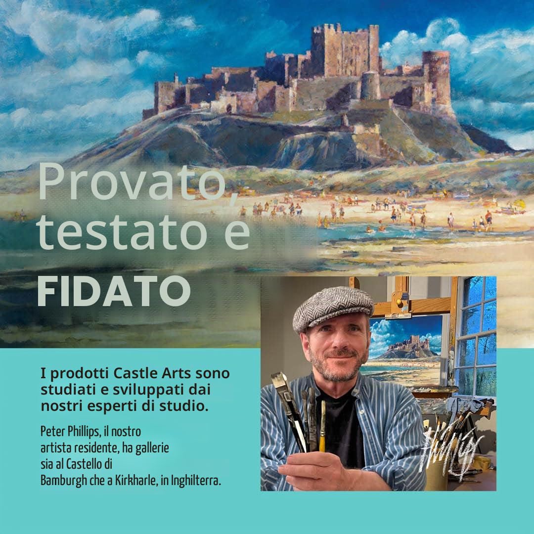 Castle Art Supplies Set 40 Pezzi per Disegno e Bozzetto Dotato di Guida | Per Artisti | Matite, Carboncini, Grafiti e Molto Altro | Con Custodia Cernierata di Trasporto