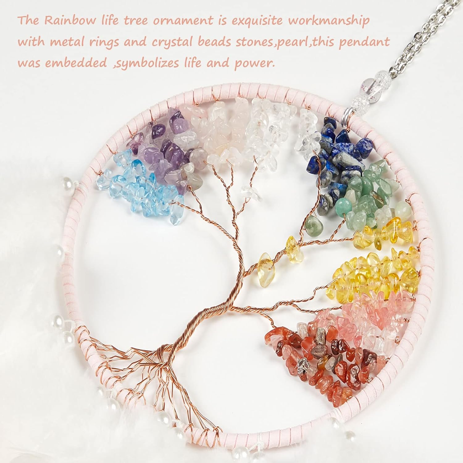 Pretty Jolly Rainbow Tree of Life Dream Catcher for Adults Wall Decor image 3