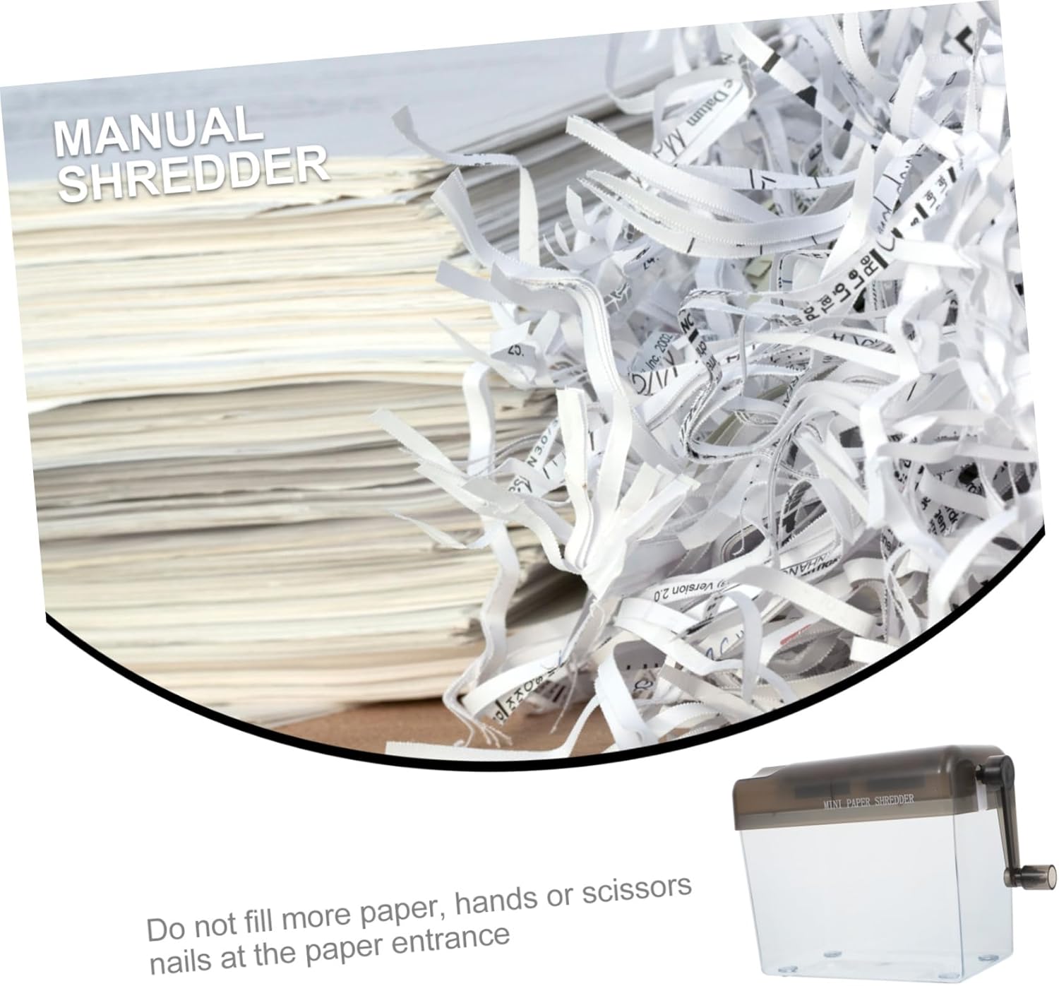 Cabilock Manual A6 Mini Paper Shredder Hand Shredder Desktop Document Cutting Machine Portable for Home and Office Use