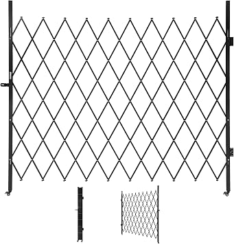 85"x85"Industrial Folding Security Gate Expandable Barricade Driveway Gate