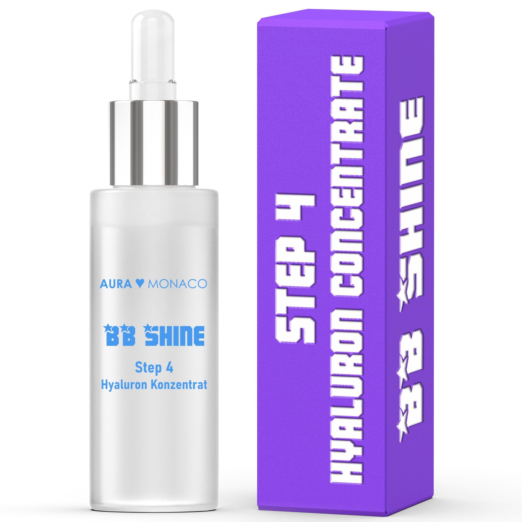 AURA Monaco | Dermaroller Hyaluronsäure-Set – Microneedling-Kit mit echter Nadelrolle, 50 ml Hyaluronsäure-Serum und 100 ml Desinfektionsmittel – Anti-Aging-Gesichtspflege für alle Hauttypen