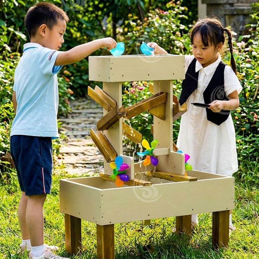 Kinder Sandspielzeug Set Sandkasten Spielset Strandspielzeug Lerneffekt Motorikförderung für Kleinkinder Spielen Lernen Frühförderung, Windmühlen-Wassertank