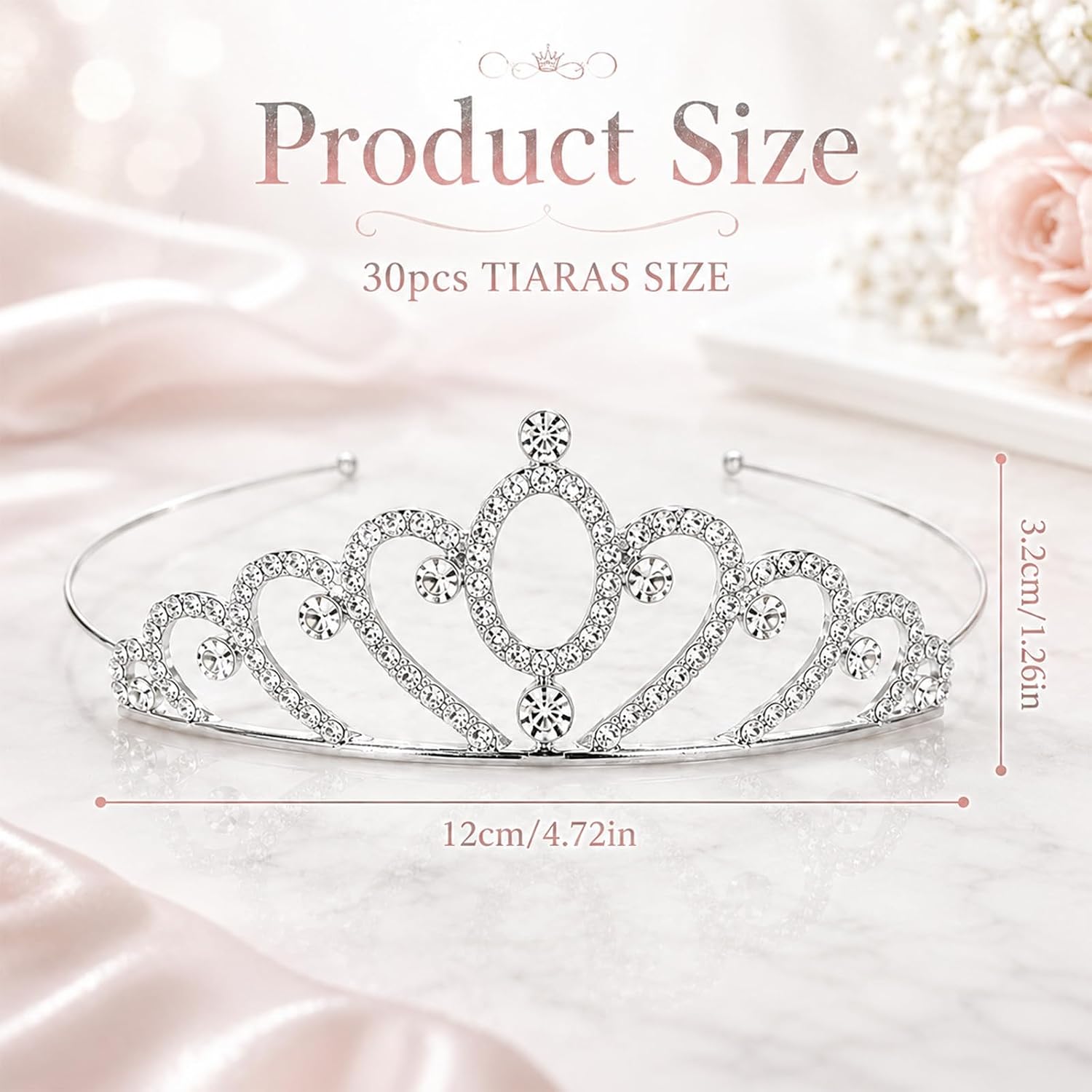 30 Pcs Tiaras Crown Headbands for Women, Sliver Rhinestone Princess Tiaras 10 Styles Birthday Crystal Tiara Crowns for Weddings, Parties, Halloween, Prom Costumes Supplies