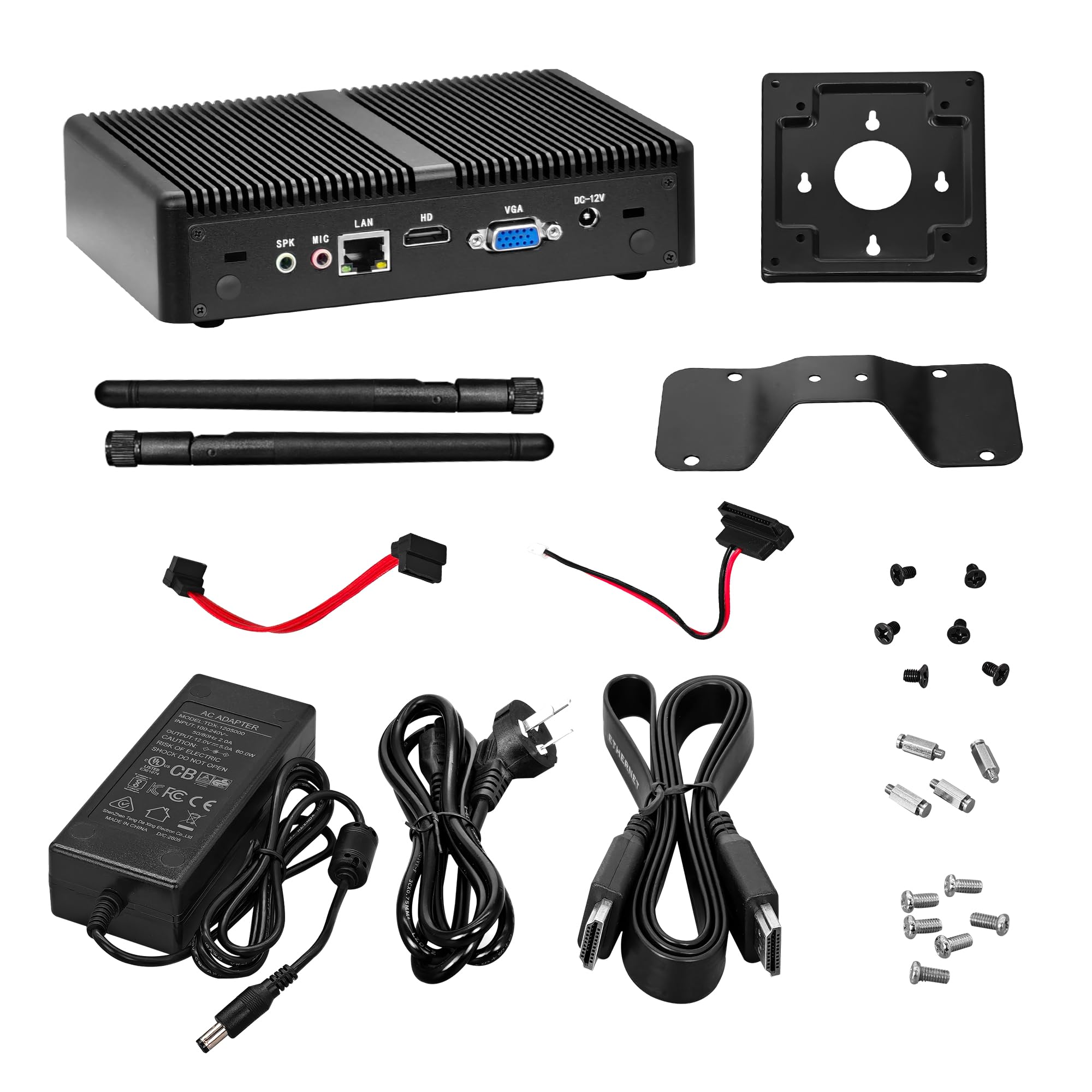 SJRC Fanless Mini PC, Core i3-6006U Mini Desktop Computer with 4K HD + VGA, Gigabit LAN, Barebone NO RAM/SSD/OS, Small Form Factor PC for Home Office, Business, Linux