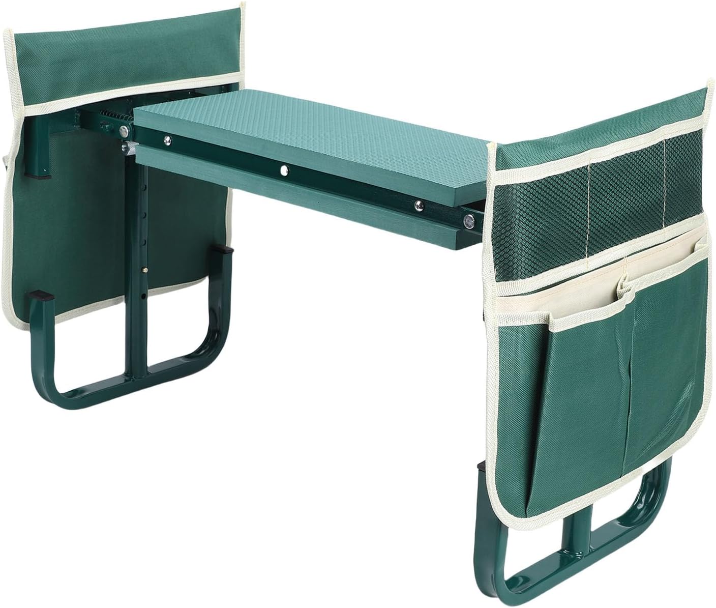 Diydeg Garden Kneeler and Seat, 400lbs Heavy Duty Foldable Gardening Stool with Thicken & Widen Soft Kneeling Pad, Gardening Bench with 2 Tool Pouches for Women, Men, Seniors, Mom (Green)