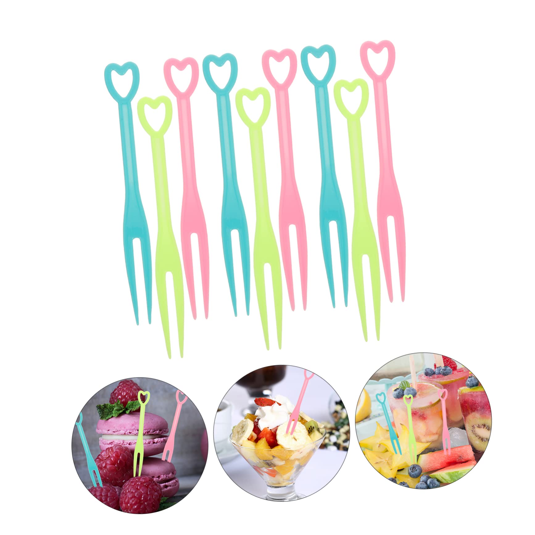Cabilock 500Pcs Decorative Fruit Forks Reusable Dessert Forks for Appetizers Cake and Snack Containers for Parties School Picnics and Family Gatherings