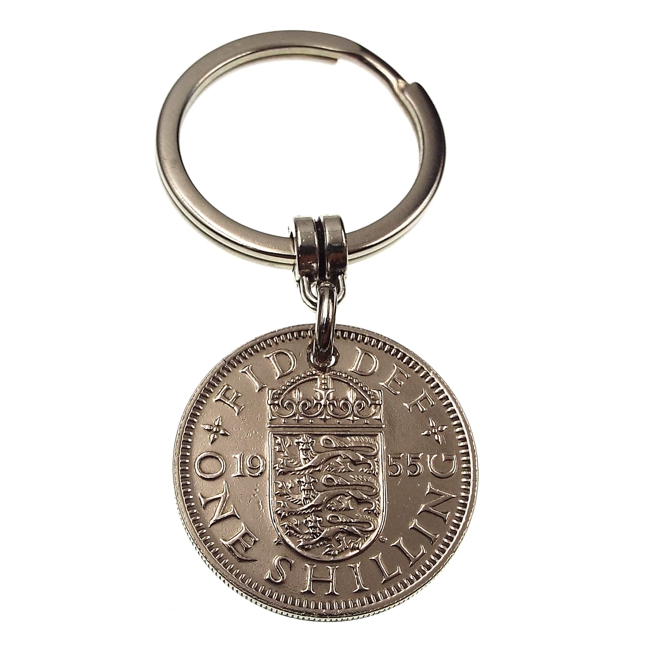 A Silver Dream 1955 English Shilling Coin Keyring