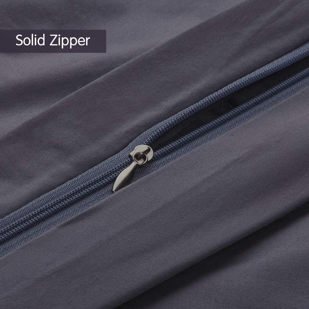 BUZIO Removable Cotton Cover for Bed Blanket, Easy Care, Grey, 48 x 72 Inches (Duvet Cover Only)