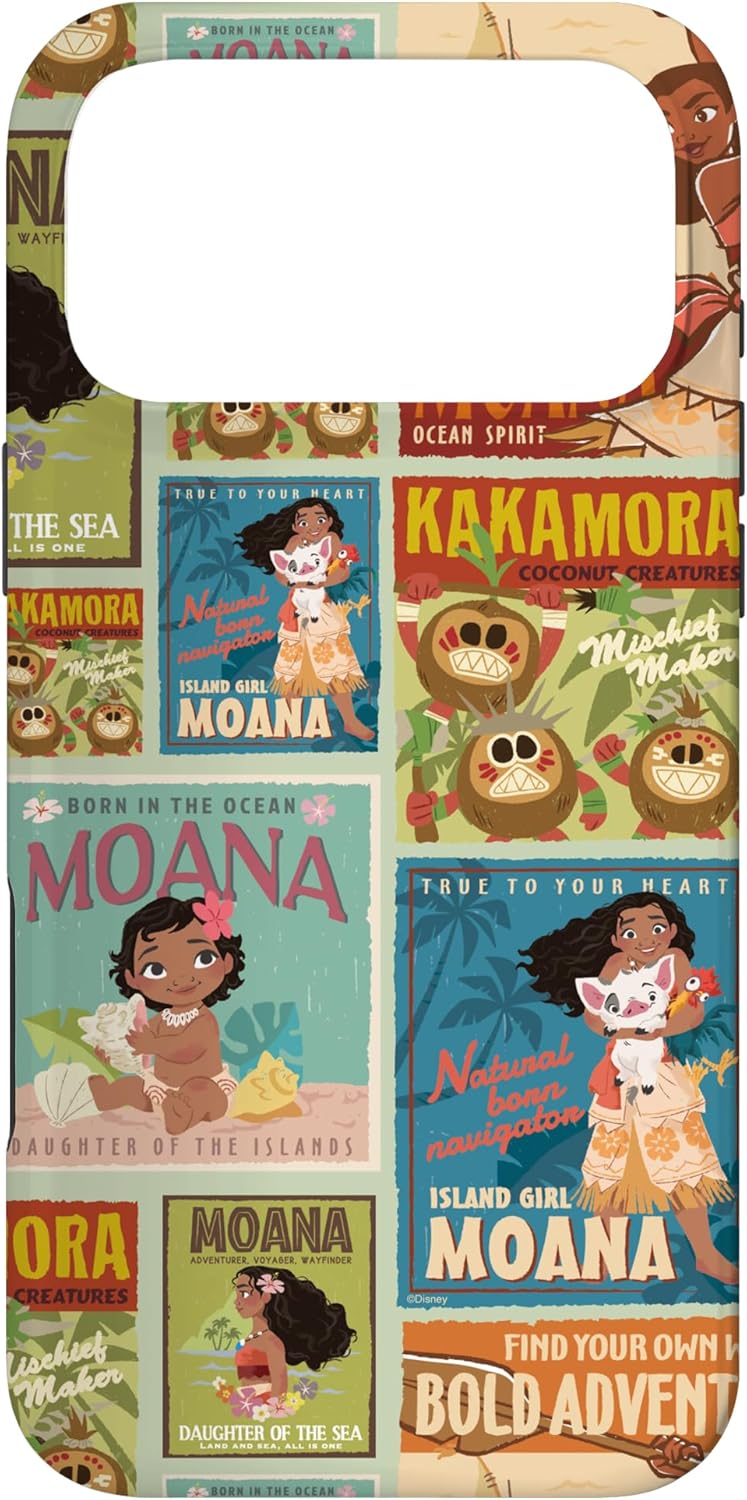 Disney Moana and Kakamora Retro Vintage Style Art Collage Case for iPhone 17 Pro Max