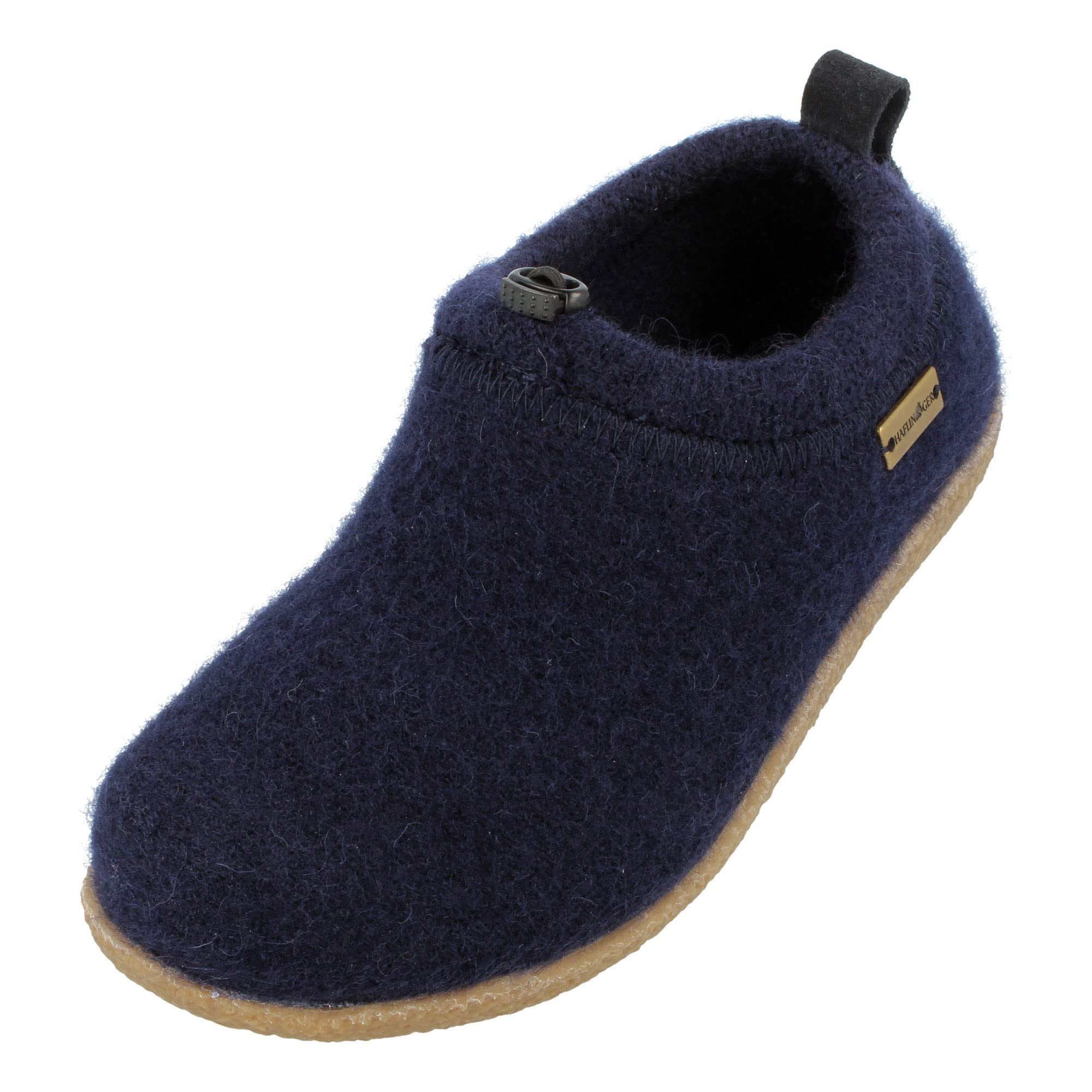 HAFLINGER Guido Walkstoff Slippers with Elastic Band, TR Rubber Sole & Interchangeable Footbed, Unisex