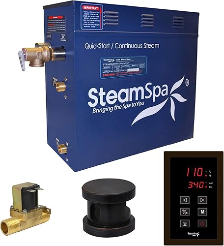 Miniatura 7 de STEAMSPA Generador de sauna de vapor de 12 kW, serie Sentry de 240 V, generador de vapor con pantalla táctil, cabezal de vapor, ducha de vapor