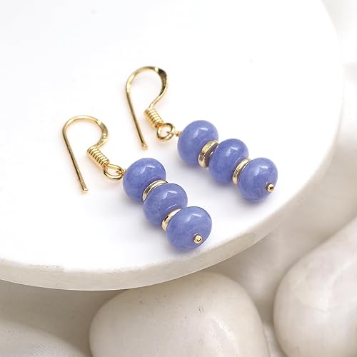 Miniatura 183 de Gempires - Aretes ligeros con cuentas hechas a mano, hipoalergénicos, chapados en oro, aretes colgantes para mujer