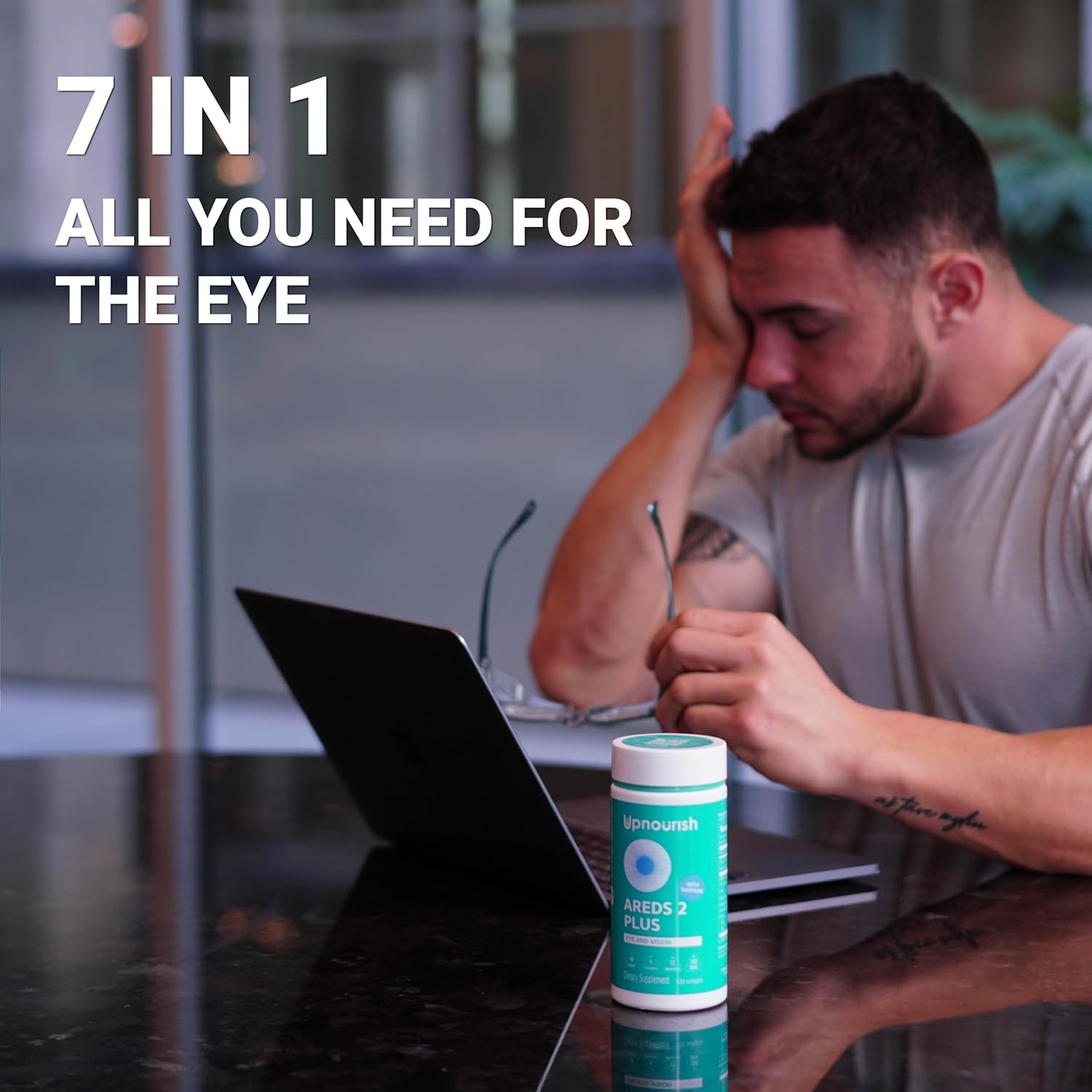 UpNourish AREDS 2 Plus Eye Vitamin Supplement, AREDS 2 Zinc Free Formula with Lutein, Zeaxanthin, Saffron, Astaxanthin & DHA - 120 softgels - Image 4