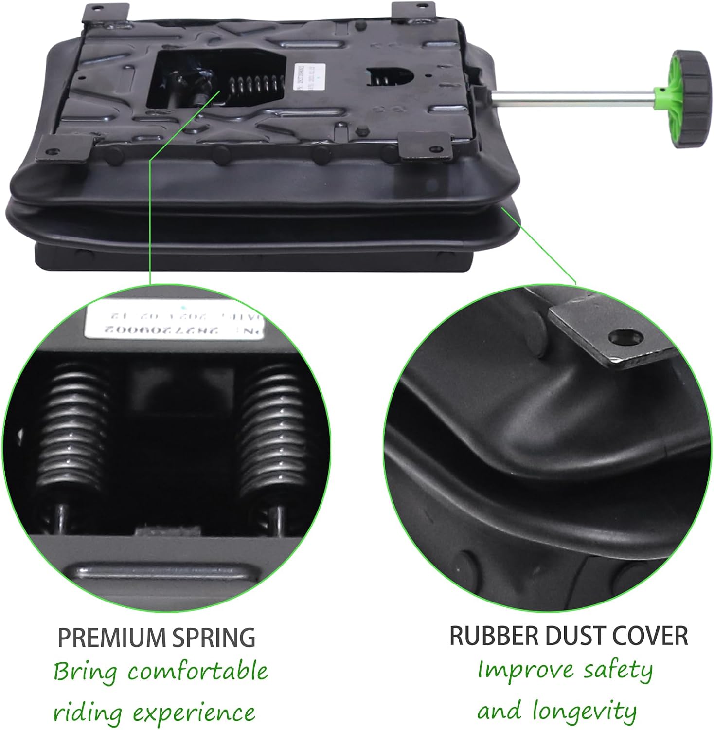 Universal Scissor Type Seat Suspension Rv Tractor Damping Base with Dust Cover & Adjustable Weight Handle, Universal Seat Damping Base for Mowers Rv Boat Tractors Forklifts Harvesters etc