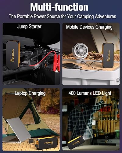 Miniatura 6 de VTOMAN V12 Jump Starter + Inflador de neumáticos X6 Pro Combo de compresor de aire portátil
