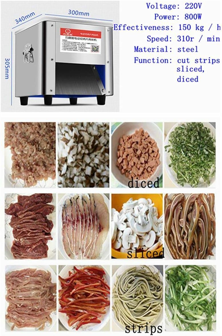 Commercial 220V 850W Stainless Steel Meat Cutting Machine Tool Cutter Slicer