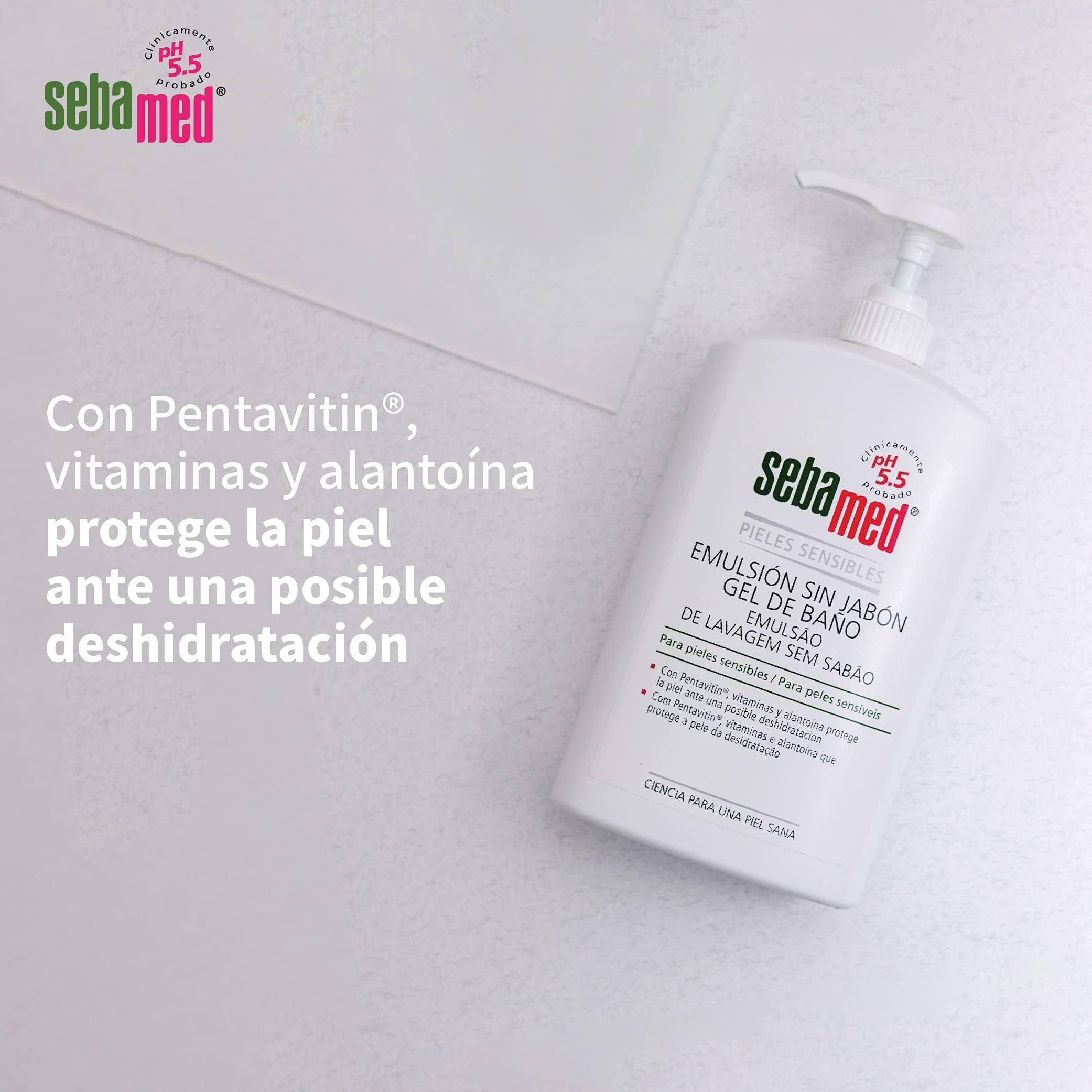 Sebamed Emulsión sin Jabón, Gel de Baño para Pieles Normales y Sensibles, Higiene Diaria