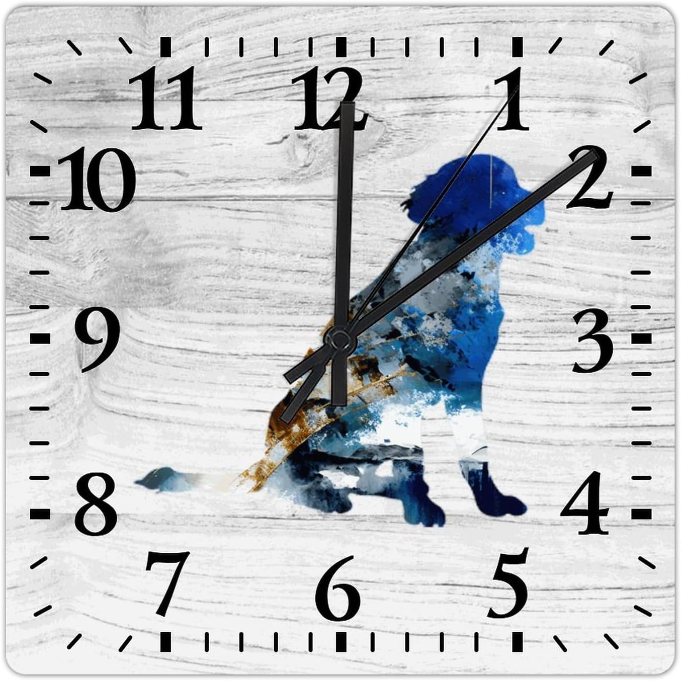 Golden Retriever Wall Clock Dog Mom Gift Wooden Wall Clocks Battery Operated 15 Inch Non-Ticking Retro Cabin Wall Decor for Kitchen Bedroom Living Room Office