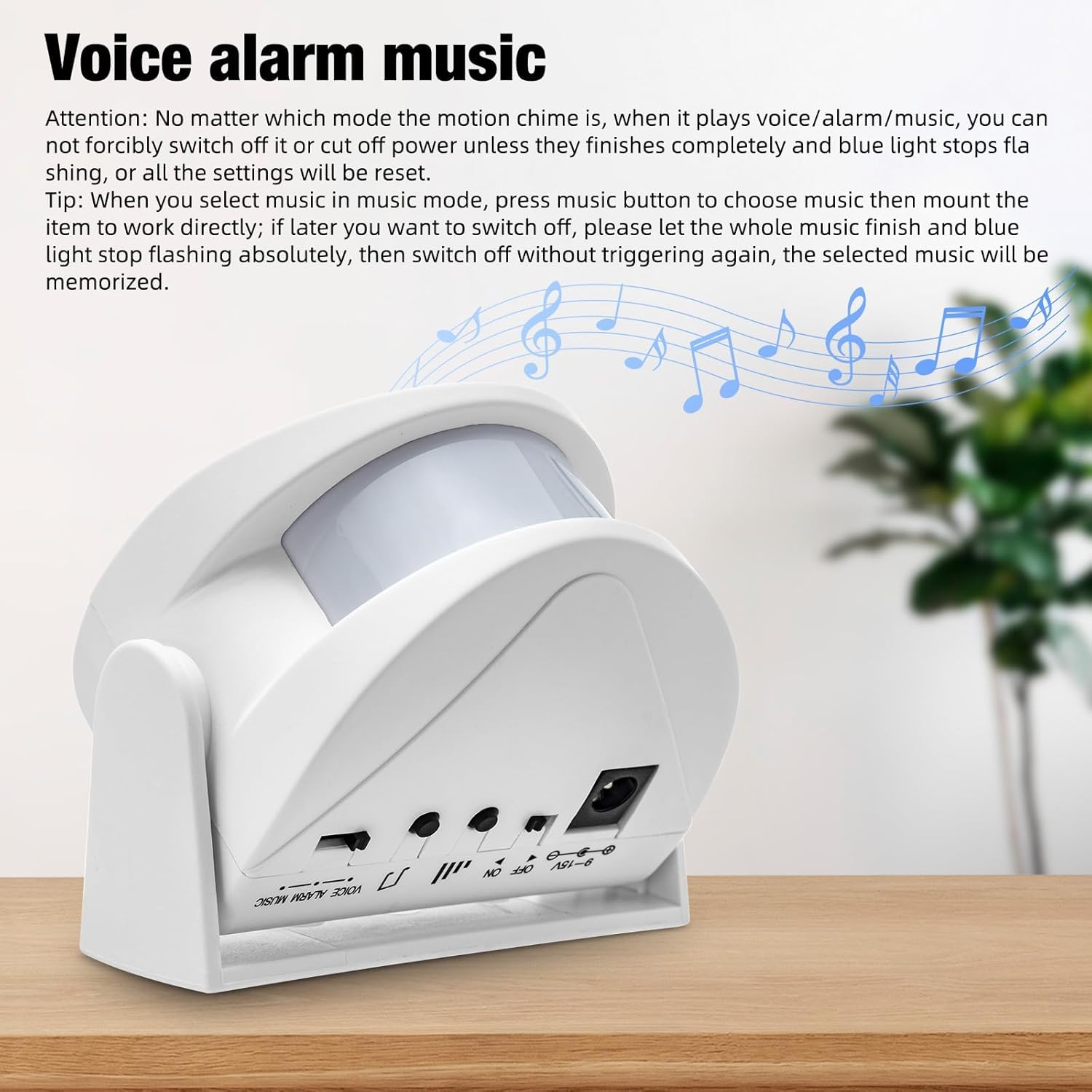 Wireless Motion Sensor Alarm with Door Chime, Business Store Welcome Alert with Red LED Light & 110° Detection, 32 Selectable Songs Welcome Alarm for Home Shop Business Store, Dual Power Supply