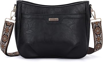 EVEOUT Women's PU Leather Shoulder Bag Minimalist Square Shoulder Bag with Adjustable Wide Strap for Daily Use