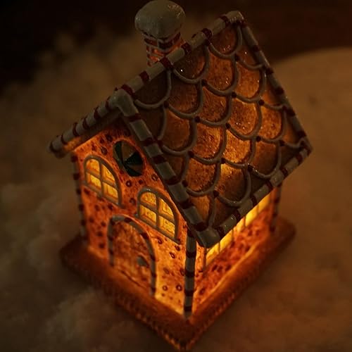 Miniatura 9 de Adornos de figura abstracta de la casa de campo de jengibre sintético, resina luminiscente moderna para el hogar, sala de estar, estantería,