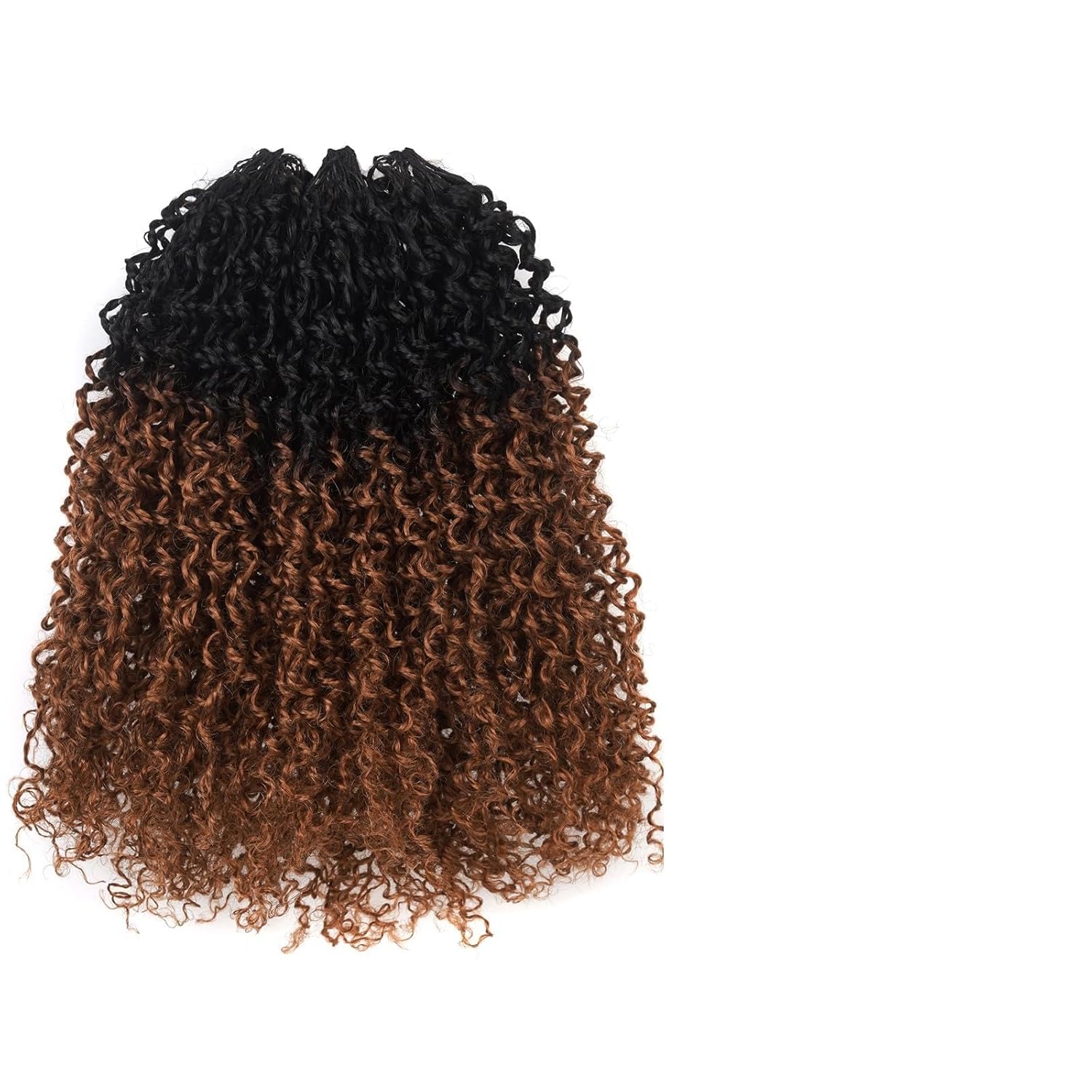 ToyoTress Human Hair Yanky Twist -10 Inch (40 strands) Short Pre-looped Feather-Line Invisible Knotless Spring Mini Twists Crochet Braids For Black Women Ombre Brown Braiding Hair (10 Inch, OT30-1P)