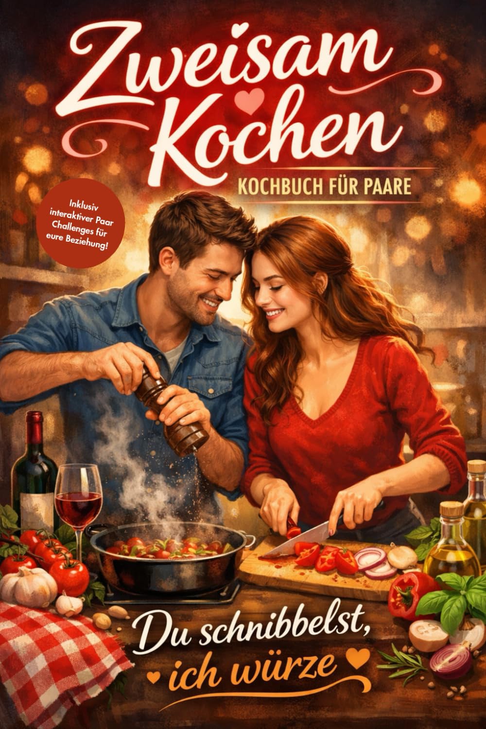 Zweisam Kochen - Kochbuch für Paare und Verliebte: Kochen für für Zwei: gemeinsam, romantisch und verliebt | Perfektes Geschenk für Paare, Couples, ... & Liebe & Datenight – Romantische Edition