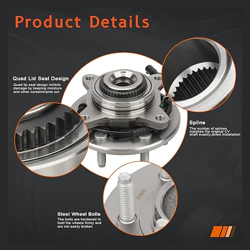 Miniatura 4 de DRIVESTAR 515079 1 Buje para rueda delantera y soporte nuevo, apto para Ford F150 Pickup Truck 4WD 4x4 ABS