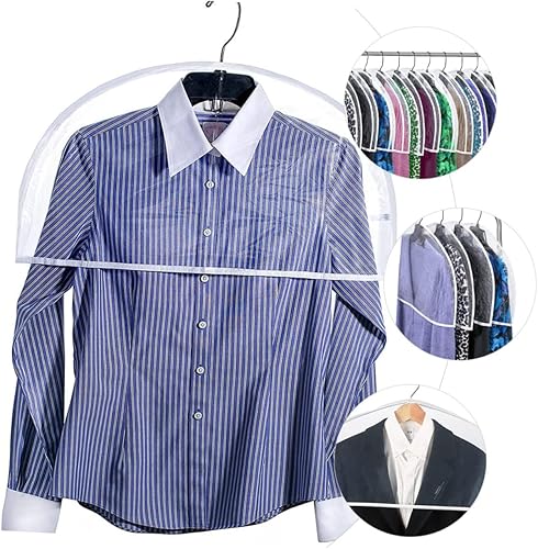 Miniatura 6 de Cabilock Juego de 18 piezas de ropa transparente para colgar el hombro, para ropa, bolso de mano, fundas de traje transparentes, bolsa de ropa