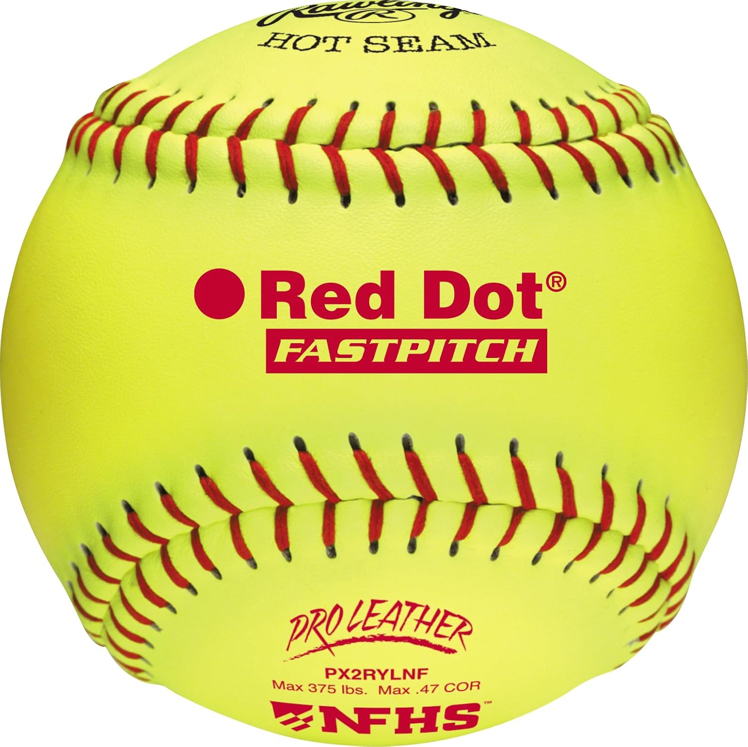 Rawlings | Official NFHS Pro Leather Red Dot Fastpitch Softballs | PX2RYLNF | 12" | 12 Count