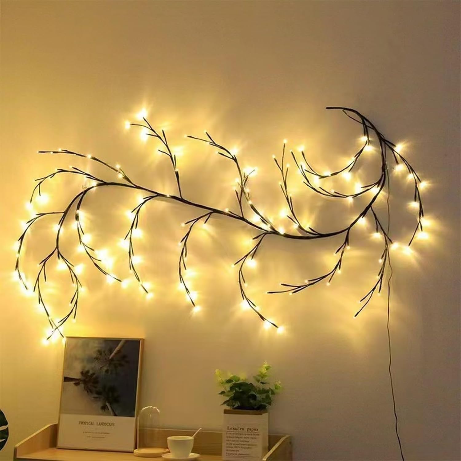 Enchanted Willow Vine Lights, 144 LED Lighted Fairy Lights with Remote, 8 Modes Timer Willow Vine Lights for Wall Bedroom Home Decor(2.3m 144led, I)