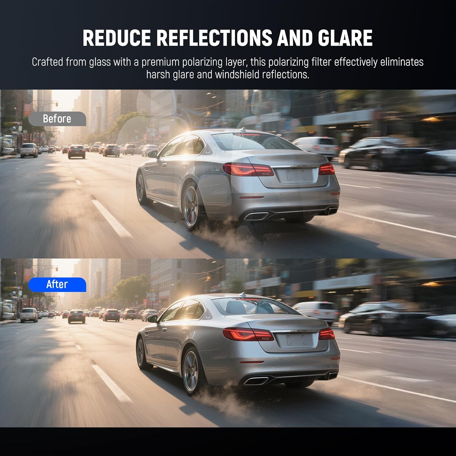 NEEWER 40mm CPL Filter Compatible with Vantrue N4 Pro N5 E1Pro E1 E2 E3 E1Lite S1 Pro N2X Dash Cam, Ultra Slim Circular Polarizing Adjustable Filter, Reduce Glare/Reflection, Enhance Contrast